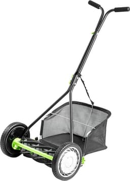 Kooimaaier – Handgrasmaaier – Spindelmaaier – Grasmaaier – Gazonsnijder – 9 Messen – 40,6 cm Maaibreedte – Opvangmand 35 Liter – Zwart — thumbnail 1