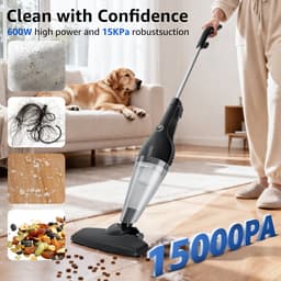 Aigostar 30ENC - 4-in-1 Steelstofzuiger - Stofzuiger Zonder zak - Hepa filter - 7 Meter Kabel - Vacuum Cleaner - 600W - Zwart — thumbnail 2