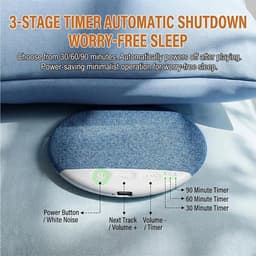 Nieuwe Geüpgrade Draadloze Onder-Kussen Speaker Bluetooth – Slaap Geluidsmachine met Witte Ruis, Slaaphulp, White Noise Machine, 30/60/90 Min Timer voor Volwassenen en Kinderen - Groen — thumbnail 5