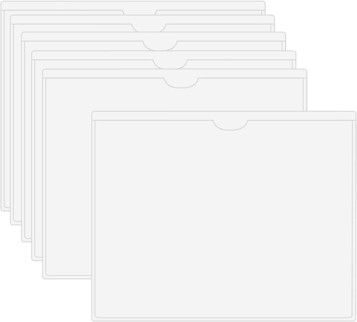 Zelfklevende Transparante Etikethouder - 6 Stuks Horizontale Kaartsleeves voor Organisatie en Classificatie in Kantoor en School (Binnenmaat: 21x29,7 cm) — afbeelding 1