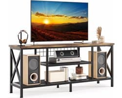 Tv-meubel - Entertainmentcenter - Tv Organiseren - Met Gaasplank - 59.84" L x 25" H - Rustiek Bruin
