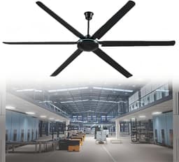 Plafondventilator - Industriële ventilator - Ruimte Koelen - Zonder Verlichting - 200 cm - Wit — thumbnail 1