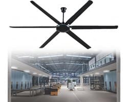 Plafondventilator - Industriële ventilator - Ruimte Koelen - Zonder Verlichting - 200 cm - Wit