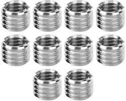 10-delige set draadreducties M8 naar M6, roestvrijstalen draadinsluitingen en adapters voor het snijden van draad, geschikt voor M6x1.0mm en M8x1.25mm toepassingen