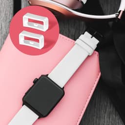 6-delige Silicone Horlogeband Houder 18mm, Vervangingsringen voor Smartwatch Band en Wristband Bevestiging (Wit) — thumbnail 4