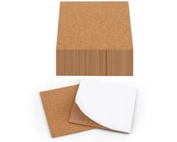 24 Stuks Zelfklevende Kurkbladen 10x10x0.3cm voor Coasters, DIY Projecten en Plantenpotten