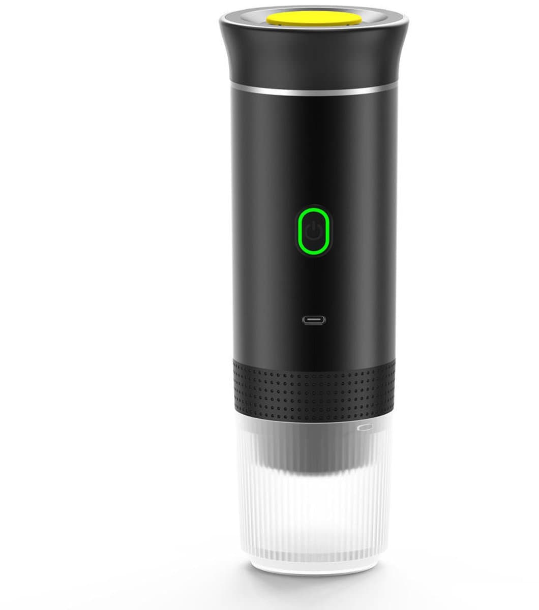 1stuk - Draagbaar koffiezetapparaat - 3-in-1 elektrisch koffiezetapparaat - Mini koffiemachine - geschikt voor koffiecapsules en gemalen koffie - ondersteunt koud zetten en verwarmen - koffieliefhebbers - zwart — afbeelding 1