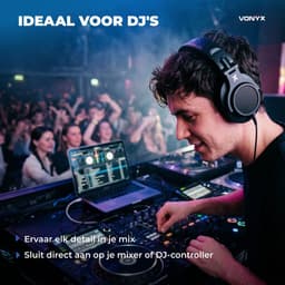 DJ koptelefoon - Vonyx HDX120DB - Over ear koptelefoon - Studio koptelefoon - Opbergtas - Donkerblauw — thumbnail 3