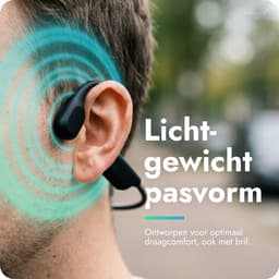 Mecura Bone Conduction Headphone IP68 met 32GB – Open Ear Oortjes voor Hardlopen & Zwemmen – Hardloop & Sport Oortjes – 15u Batterij – LED Veiligheidslicht – Titanium Frame – Bluetooth 6.0 — thumbnail 4