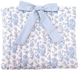 Gevoerde Bijbelhoes met strik, 32x27cm Polyester Blauw Bloemenpatroon Bijbelboekhoes Draagtas Beschermhoes voor Vrouwen en Meisjes Christelijke Cadeaus — thumbnail 1