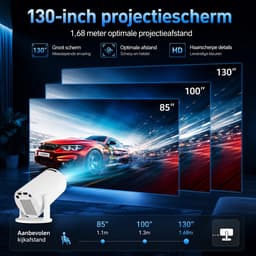 Mini Beamer 4K – Draagbare Projector Android 11, WiFi 6 & Bluetooth 5.4 – 180° Draaibaar, 1080P Full HD — thumbnail 3