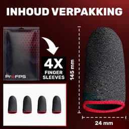 ProFPS Finger Sleeves – 4 Stuks – Silver Fiber Anti-Slip Grip – Mobile Gaming — thumbnail 3