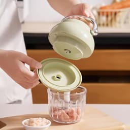 Mini keukenmachine - Elektrische hakker - Ingrediënten hakken - Oplaadbaar draadloos gemak - 350 ml - Groen — thumbnail 5