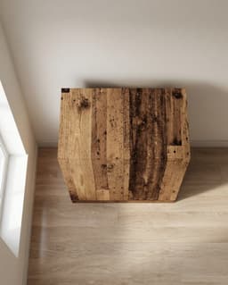 Wasmachinekast met Opbergruimte 70,5x71,5x91,5 cm – Rustiek Houtlook Badkamerkast met 2 Deuren – Multifunctionele Wasruimte Kast – Bruin – Ganeey — thumbnail 4