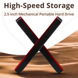 Externe harde schijf - Draagbare opslag - Back-up en data - Snelle USB 3.0 - 320 GB - Rood — thumbnail 2