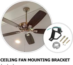 Montagebeugel Plafondventilator - Ventilator Ophanging - Stabiele Ventilatie - Voor Schuine Plafonds - 11.7 cm - Zwart — thumbnail 3