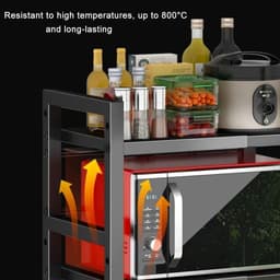 Magnetron Plank - Magnetron Stand - Keuken Opbergen - Uitschuifbaar Ontwerp - Met 6 Haken - Wit — thumbnail 3