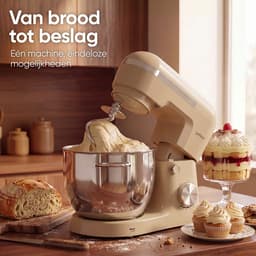 Gatson Keukenmachine - 10 Snelheden - 5L Mengkom - Dubbele Handvat - Keukenrobot - Keukenmixer - Foodprocessor - 1500W — thumbnail 2