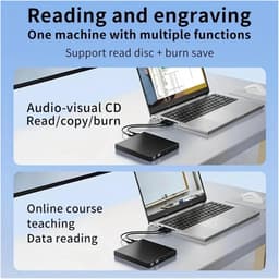 Externe DVD-speler - Draagbare schijf - Bestanden archiveren - USB 3.0 connectie - Ultra Dun - Zwart — thumbnail 2