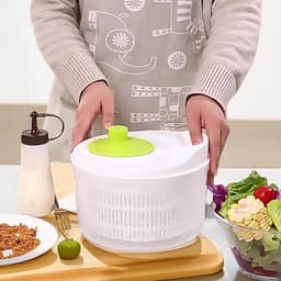 Salade Spinner - Keuken Wasmachine - Groente Drogen - Dubbellaags Ontwerp - 3 Liter - Groen — thumbnail 4