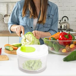 Salade Spinner - Keuken Wasmachine - Groente Drogen - Dubbellaags Ontwerp - 3 Liter - Groen — thumbnail 5