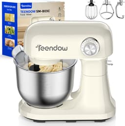 Teendow SM‑B03C Keukenmachine – 1500W Staande Mixer met 12 Snelheden - 5L RVS Kom - Kantelbare Kop - Voor Deeg Kneden, Taartbeslag en Room - Vaatwasserbestendig voor Thuisbakken — thumbnail 3