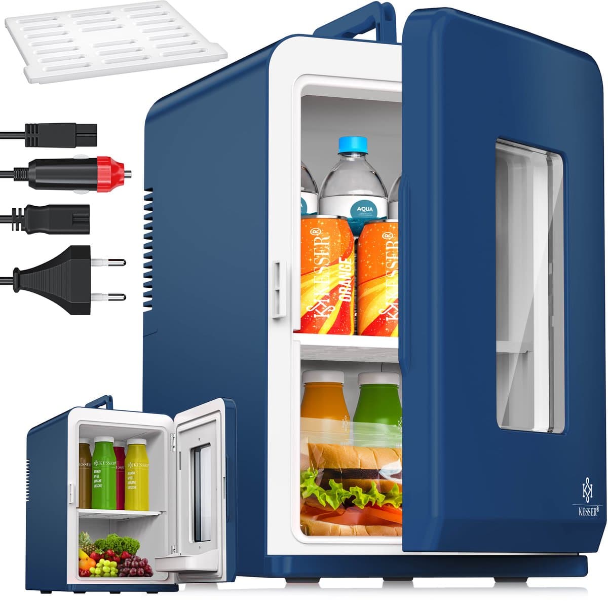 KESSER® Tafelmodel Koelkast 15 Liter AC DC 220-240V en 12V - Mini Koelkast Vrijstaand met Verwarmingsfunctie - Koelbox ideaal voor Auto en camperen - — afbeelding 1