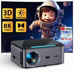 Xiwbsy - 8G Manual Focus1 - Beamer - Projector Beamer - Mini Meamer - 4k - Full HD 1080P - 1920x1080dpi - Automatische focus - met WiFi - 25000Lumens - 108W - Zwart — thumbnail 2