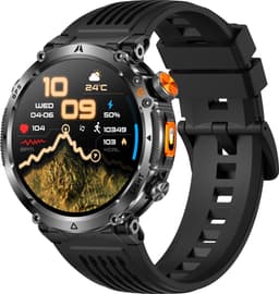 Knobbout GPS Smartwatch 1.7" (4,3 cm) met LED Zaklamp – 850mAh Batterij | IP68 Waterdicht | Kompas, Hoogtemeter & Barometer | Outdoor Sport Horloge met Bluetooth Bellen - Zwart — thumbnail 1