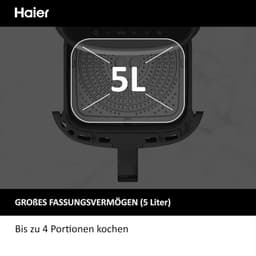 Heteluchtfriteuse - Airfryer Frituurpan - Gezond Koken - 6 Kookfuncties - 5 Liter Inhoud - Grijs — thumbnail 2