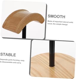 Koptelefoonstandaard Hout - Hoofdtelefoon Houder - Bureau Organisatie - Massief Hout Constructie - 34 x 13 x 6 cm — thumbnail 4