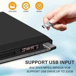 DVD Speler - Mediaspeler - Films Kijken - Regiovrij Afspelen - 1080P Upscaling - Zwart — thumbnail 3