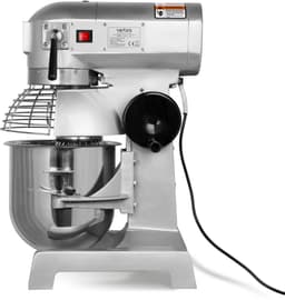 VERTES Professionele deegkneder, deegmachine met planetaire mengarm, inhoud 20 l, roerkom van roestvrij staal, roerblad, deeghaken en garde, 3 snelheden: 110, 200 en 420 rpm — thumbnail 4