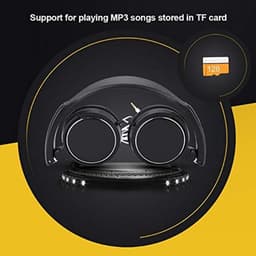 Vouwbare Over Ear Hoofdtelefoon, Vouwbare Compacte Bedrade Stereo HiFi Muziek Hoofdtelefoon met TF Kaart, Auto FM Zoeken, EQ Geluidswisselfunctie — thumbnail 5