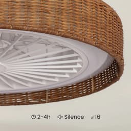 Fantiluxe - Andreas - Plafondventilator met verlichting - Bruin Transparant - Ø50cm - Afstandsbediening - Met lamp - Plafond ventilator - Slaapkamer — thumbnail 4