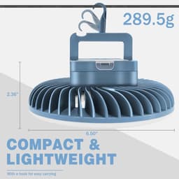 LED Campinglamp met Ventilator – Oplaadbaar via USB, 2-in-1 Outdoor Lamp & Powerbank — thumbnail 2
