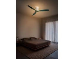 CREATE - Plafondventilator stil 40W (Ø132cm) - Sfeerlicht LED - Afstandsbediening - 6 snelheden - Programmeerbaar - WIND CALM CUSTOM RATTAN