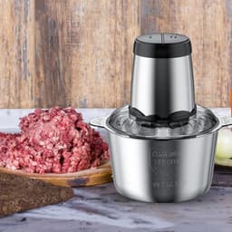 Elektrische Keukenmachine - Keukenhakmolen - Eten Bereiden - Oververhittingsbeveiliging - 3L Kom - Zilver — thumbnail 3