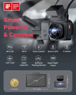 VANTRUE E2 Pro 4K + 2.5K Dual Dashcam Voor & Achter, Dual HDR, Nachtzicht, 5GHz WiFi GPS Autocamera, Spraakbesturing, 24H Parkeermodus, 2.45'' Display — thumbnail 4