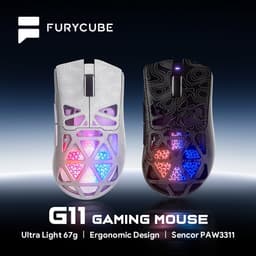 Furycube G11 - Tri-Mode Gaming Muis - Draadloos - Bedraad - Bluetooth - PAW3311 Sensor - 12.000 DPI - 1000Hz - Wit — thumbnail 3