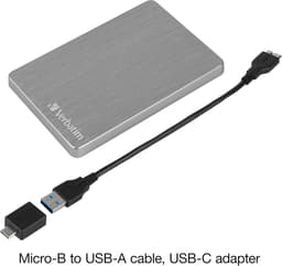 Externe Harde Schijf - Draagbare Opslag - Bestanden Opslaan - Slank Aluminium Design - 1 TB - Zilver — thumbnail 5