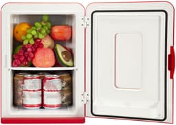KZQ Mini koelkast 15 liter 2-in-1 minibar koel en warm AC/DC 230V/12V draagbaar zwart zwarte glazen deur voor auto kantoor camping thuis eten drinken — thumbnail 4