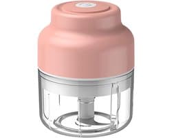Elektrische Mini Hakker - Kleine Keukenmachine - Snel Ingrediënten Snijden - Draadloos en Oplaadbaar - 100ml Capaciteit - Roze