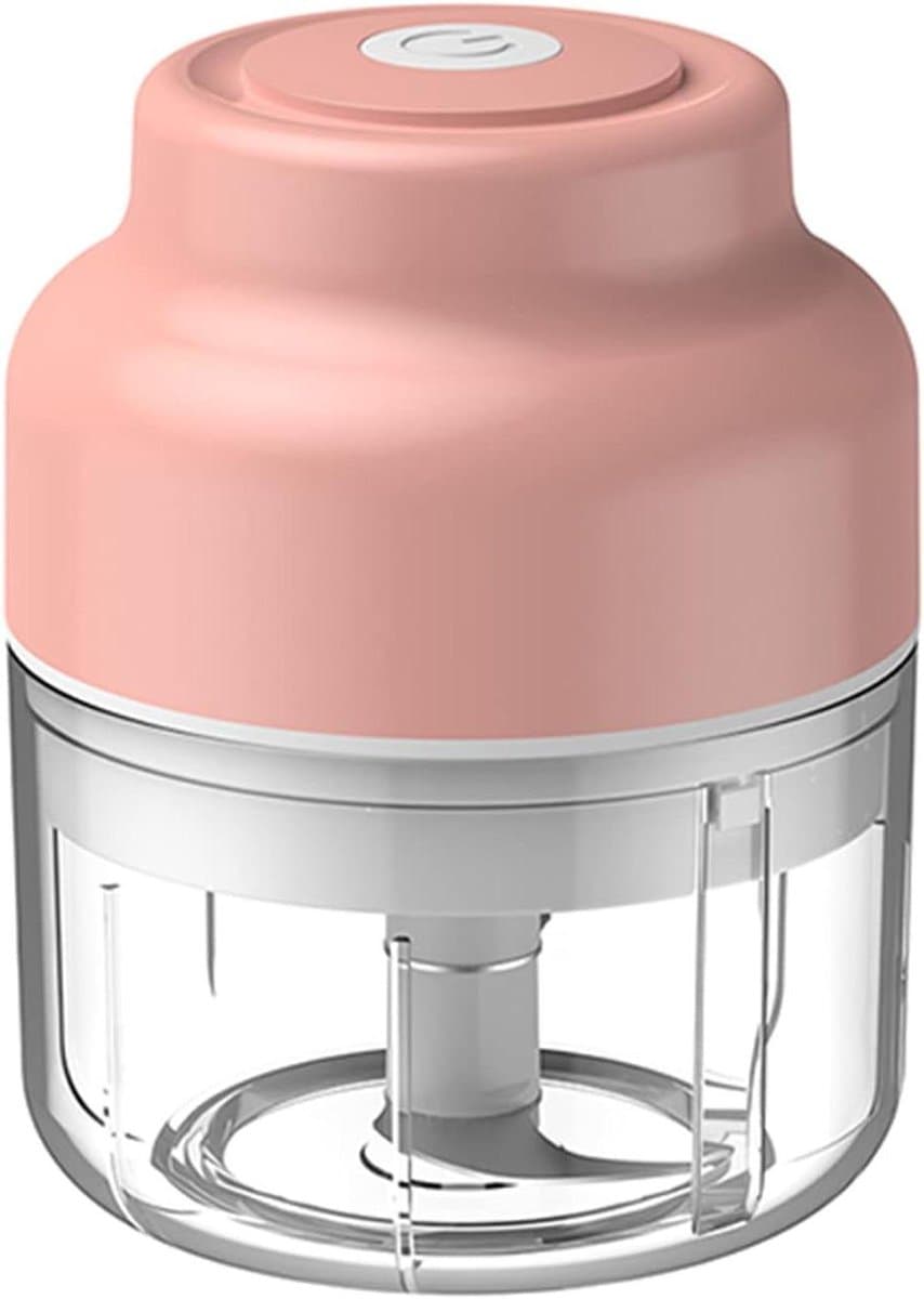 Elektrische Mini Hakker - Kleine Keukenmachine - Snel Ingrediënten Snijden - Draadloos en Oplaadbaar - 100ml Capaciteit - Roze — afbeelding 1