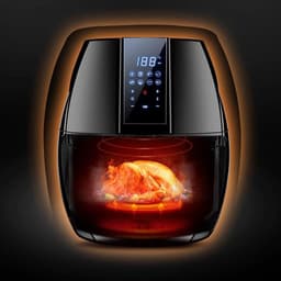 Digitale Heteluchtfriteuse - Airfryer Oven - Gezond Koken - 8 Voorgeprogrammeerde Programma's - 6 Liter Capaciteit - Zwart — thumbnail 4