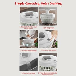 Fruit Wasmachine - Groente Droger - Maaltijd Voorbereiding - Tijdbesparende Drukfunctie - 5 Liter Capaciteit - Wit — thumbnail 2