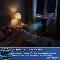 Erikssøn Mobiele Airco - 10.000 BTU - Incl. Raamafdichtingskit - Tot 30m² - 4-in-1 - Airconditioning - Ventilator - Ontvochtiger - Zwart — thumbnail 8