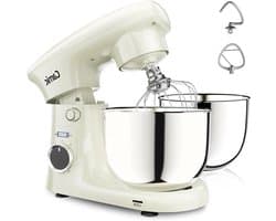Keukenmachine - Deegmixer - Bakken en mengen - 10 snelheden met timer - 4L en 5L kommen - Wit