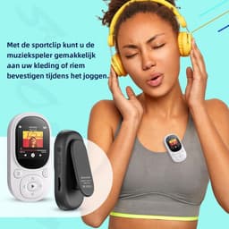 Gloovon® - MP3 Speler - Bluetooth 5.3 - Incl. Oordopjes en 64GB Opslagruimte - Ondersteuning tot 128 GB - USB - FM Radio - Zwart — thumbnail 4