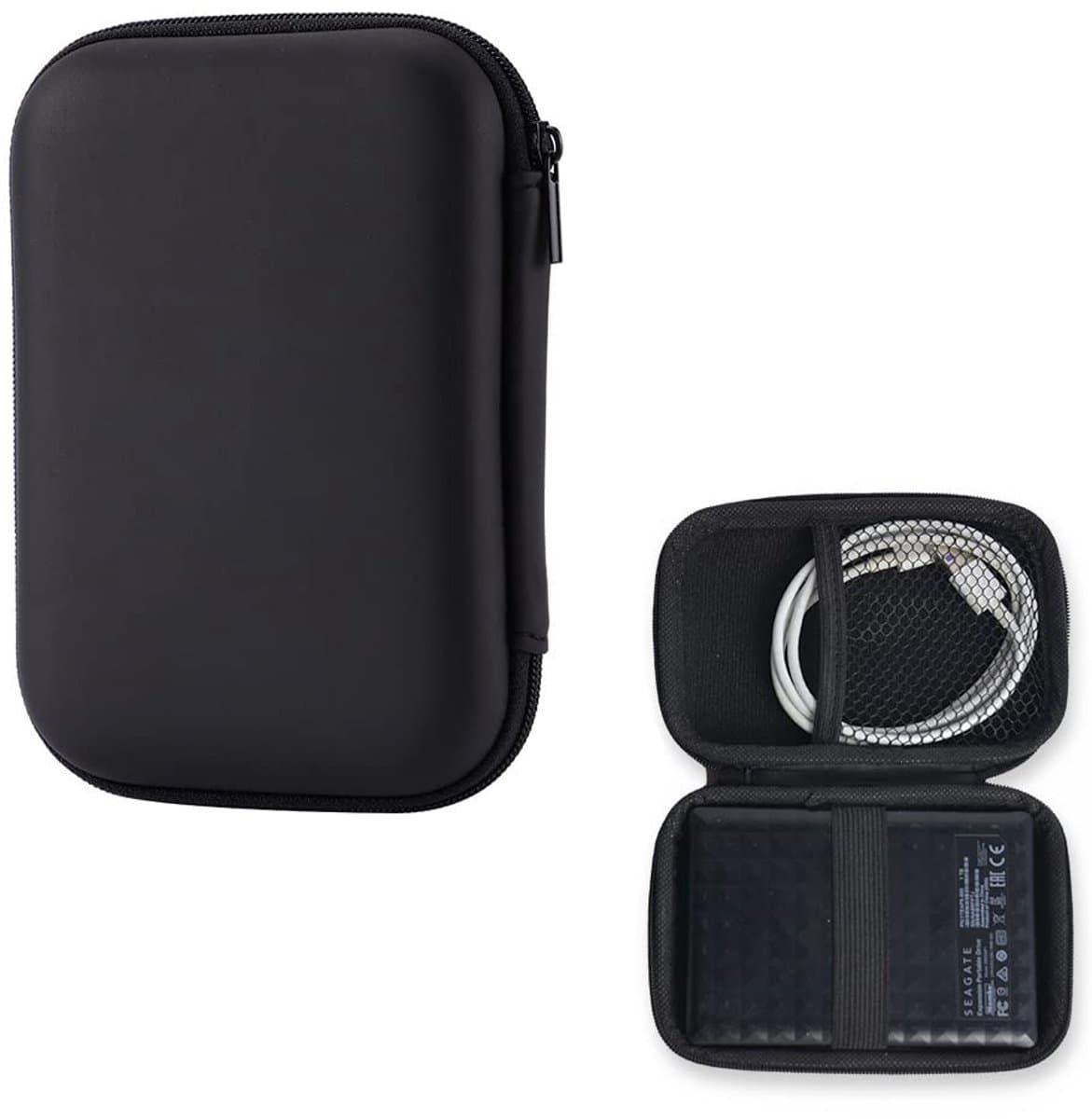 Vt products - Beschermhoes externe harde schijf - Schokbestendig en waterdicht - Zwart - Draagbare opslag - 2,5 inch HDD/SSD - Ideaal voor onderweg — afbeelding 1